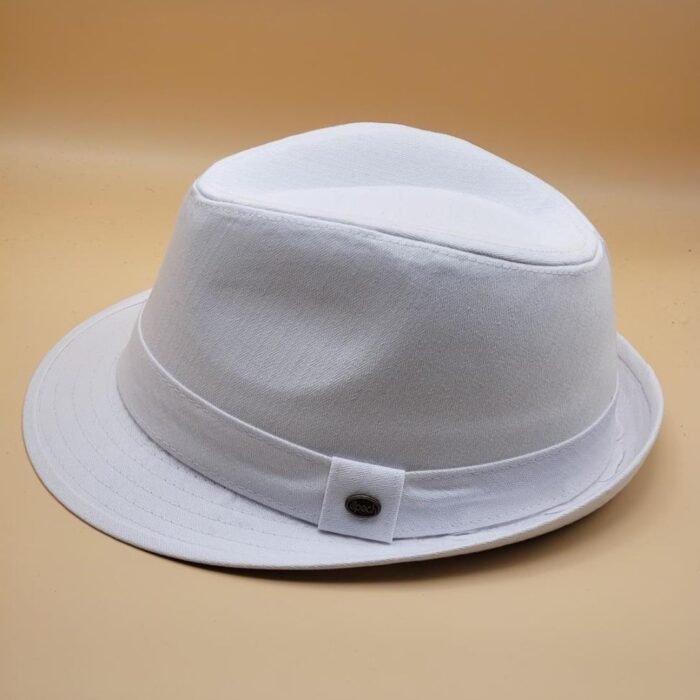 Solid Cotton Fedora Hat with Band