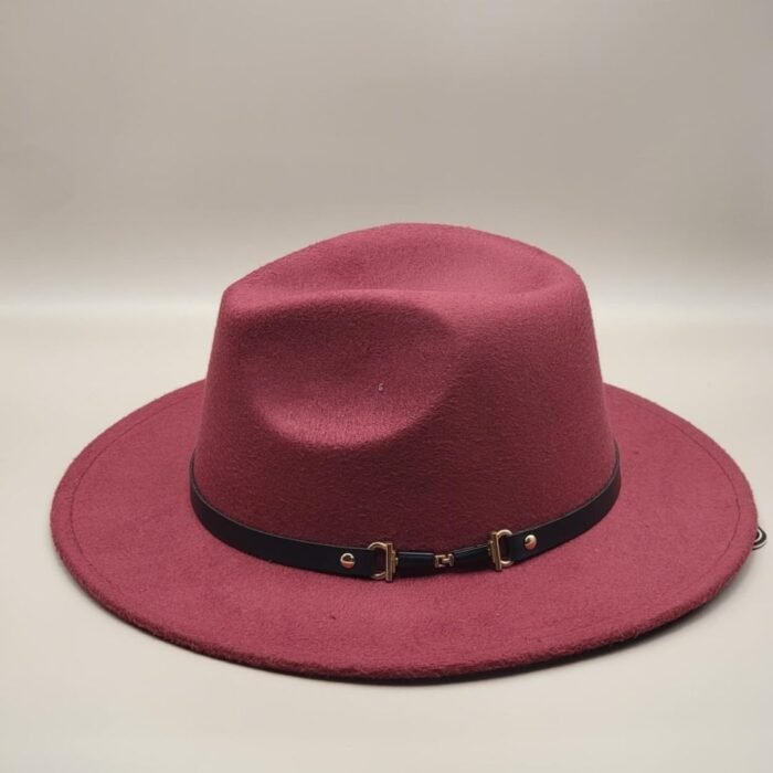 Wide Brim Fedora With Buckle/Unisex