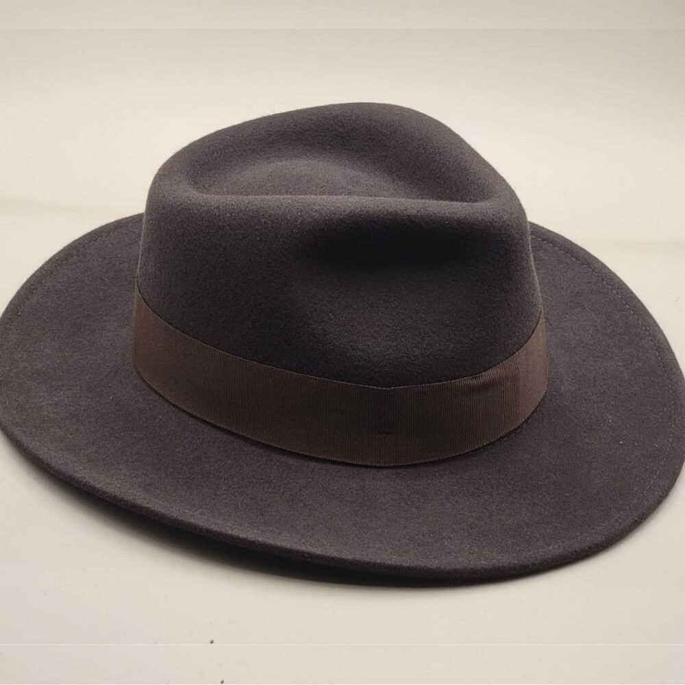Cowboy Wool Felt Fedora Hat With Grosgrain Band
