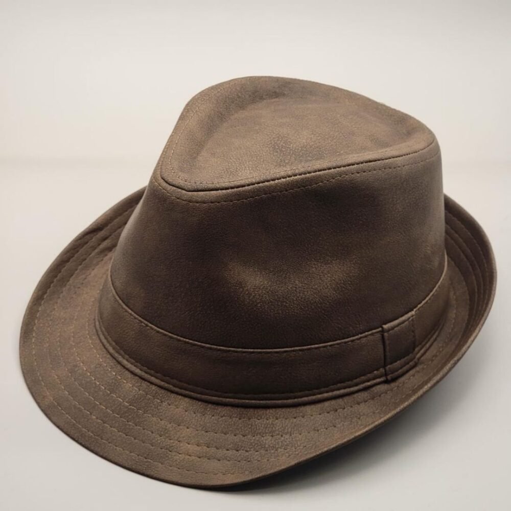 Faux Leather Fedora