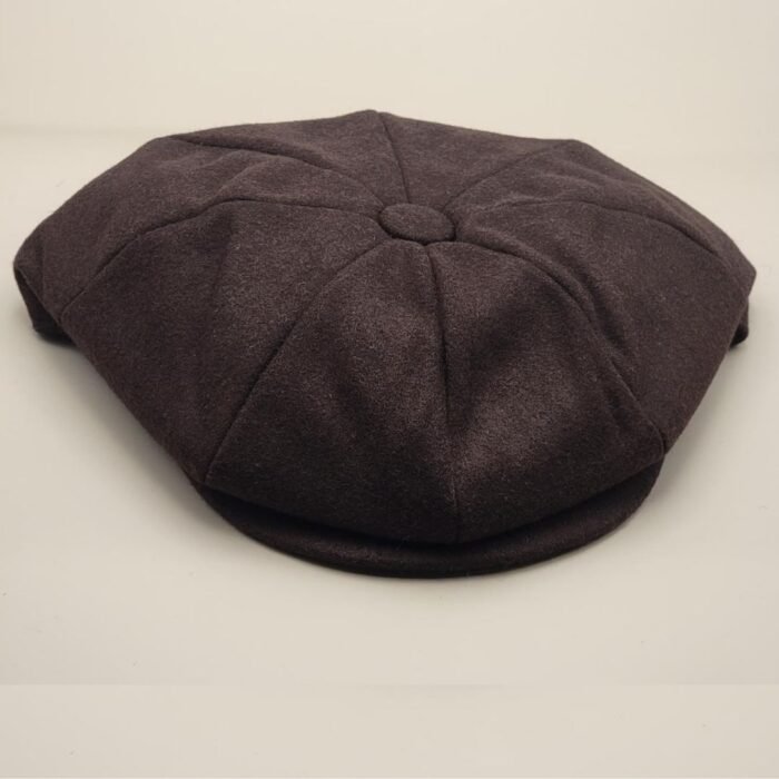 Solid Colur News Boy/ Apple Melton Wool Cap With Quilted Satin Lining