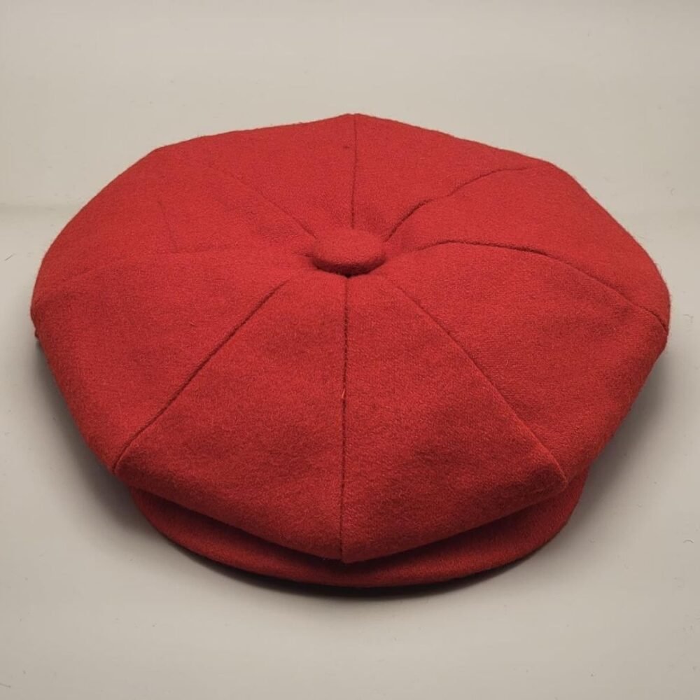 Solid Colur News Boy/ Apple Melton Wool Cap With Quilted Satin Lining - Image 6