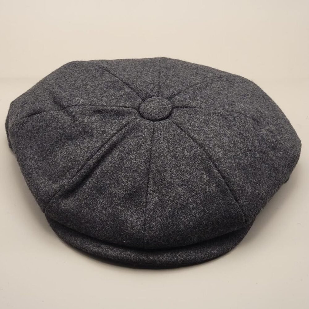 Solid Colur News Boy/ Apple Melton Wool Cap With Quilted Satin Lining - Image 8