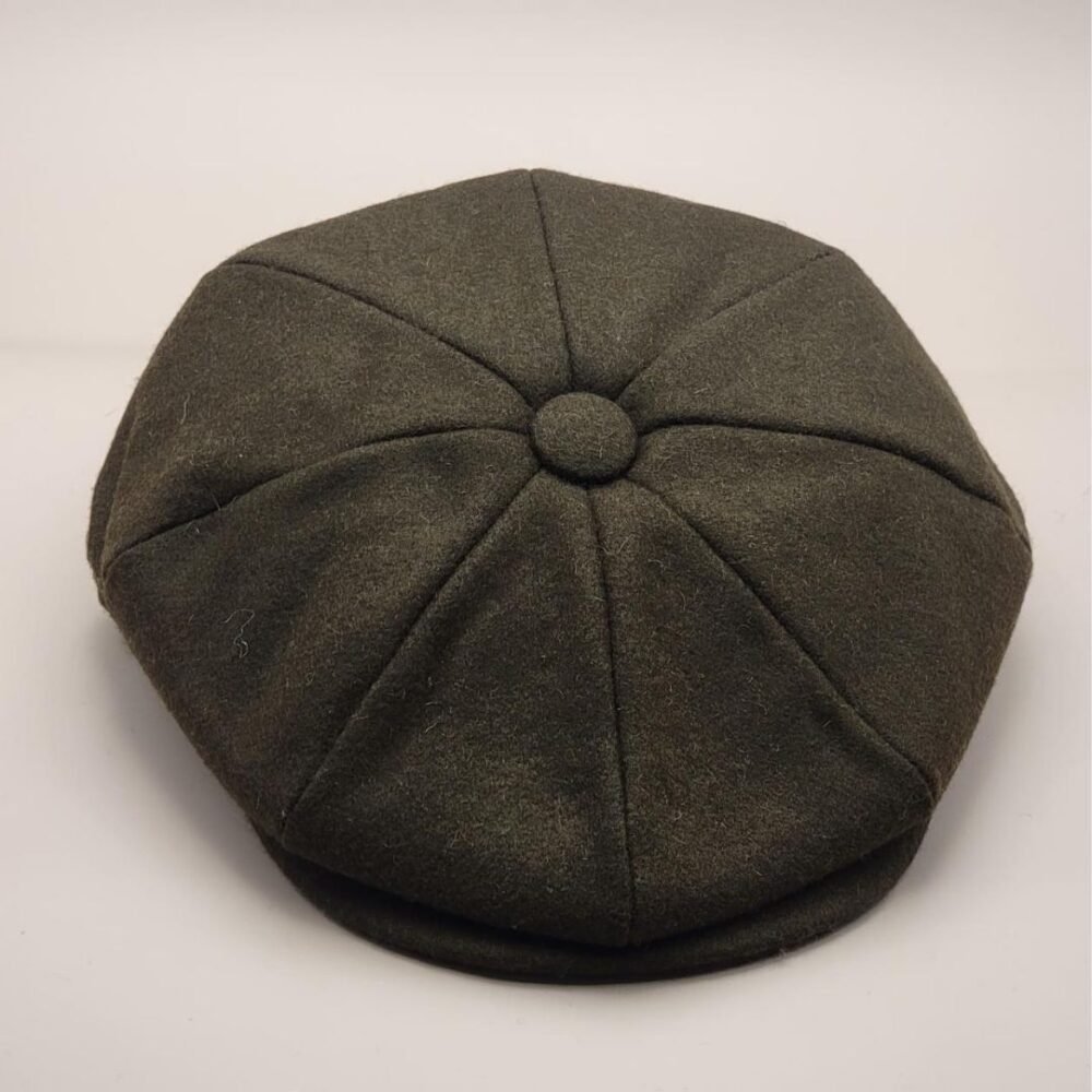 Solid Colur News Boy/ Apple Melton Wool Cap With Quilted Satin Lining - Image 4