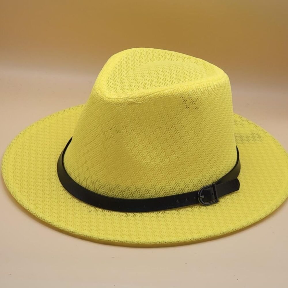 Wide Brim Mesh Fedora Cool Hat - Image 2