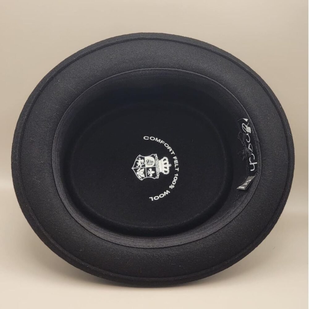 Wool Pork Pie Hat with Feather and Band - Image 2