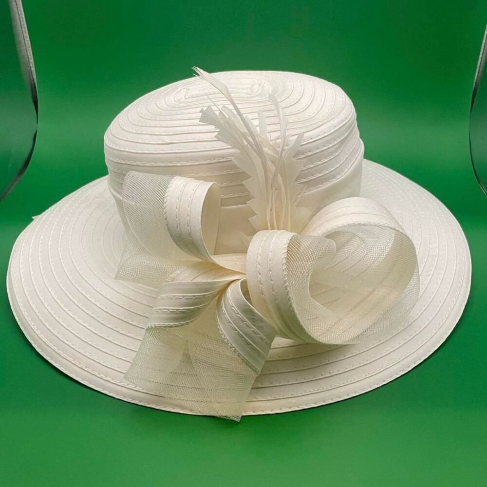 Wide Brim Women’s Satin Church Hats - Image 4