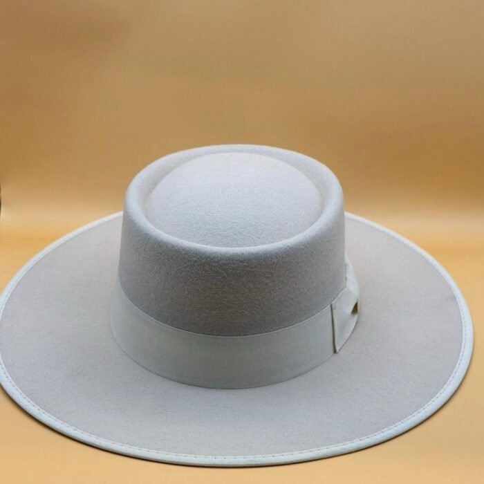 Classic Fedora Hat Flat Top Wide Brim Pork Pie