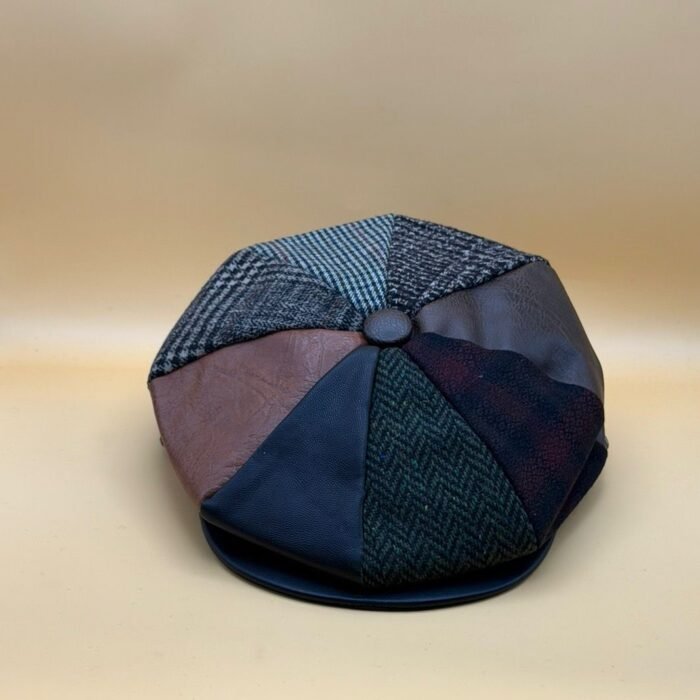 News Boy Cap With Quilted Satin Lining With Fox Leather Patch